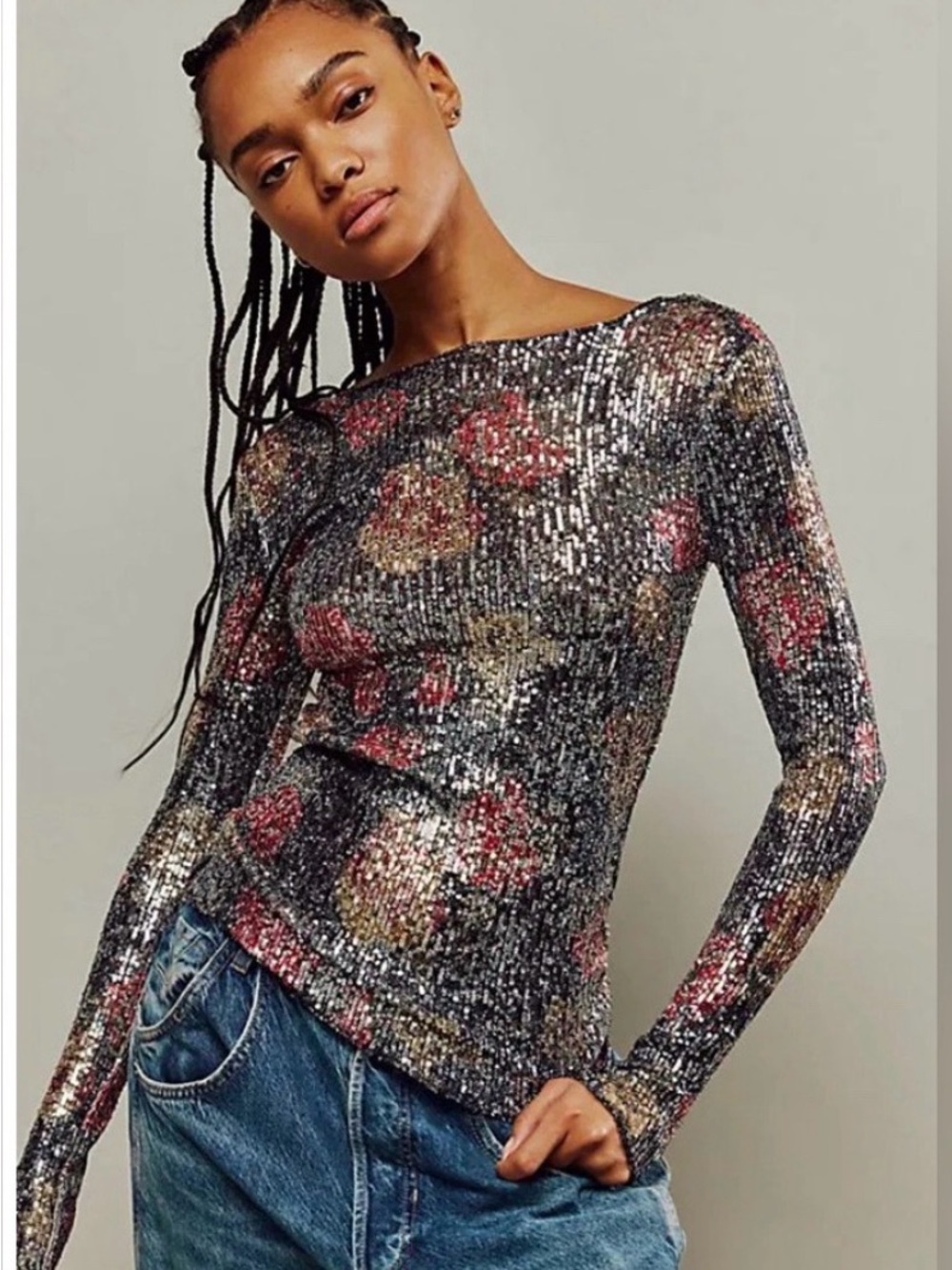 NWOT Free People Gold Rush Long Sleeve